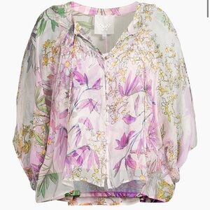 Johnny Was Pastel Floral Blouse